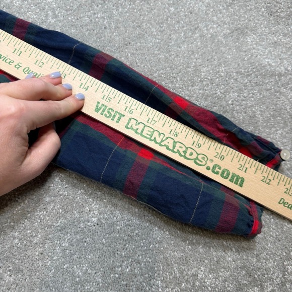 Trovata Birds of Paradis Tartan Plaid Michelle Button Down Shirt Ruffle Lrg Xmas - Picture 13 of 14